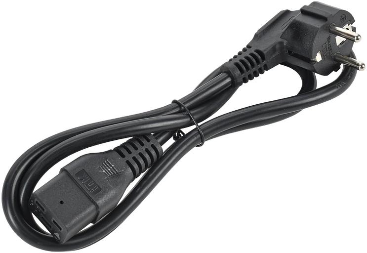 Шнур питания ITK PC-C19D-1M C19-Schuko проводник.:3x1.5мм2 1м 230В 16А (упак.:1шт) черный фото 1