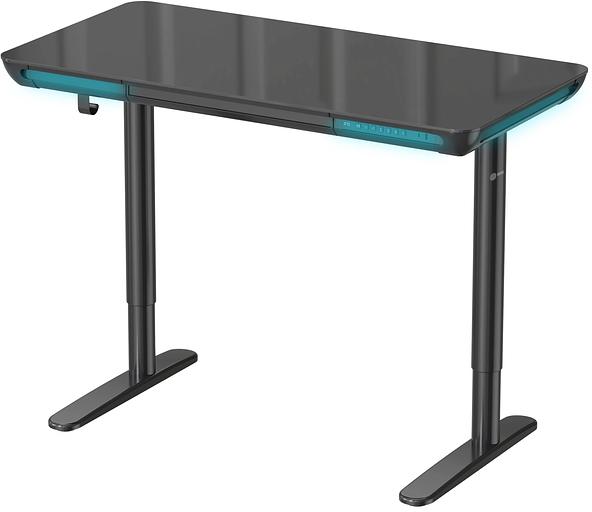 Стол для компьютера Cactus CS-EGD-BK-LED столешница закаленное стекло черный каркас черный фото 1