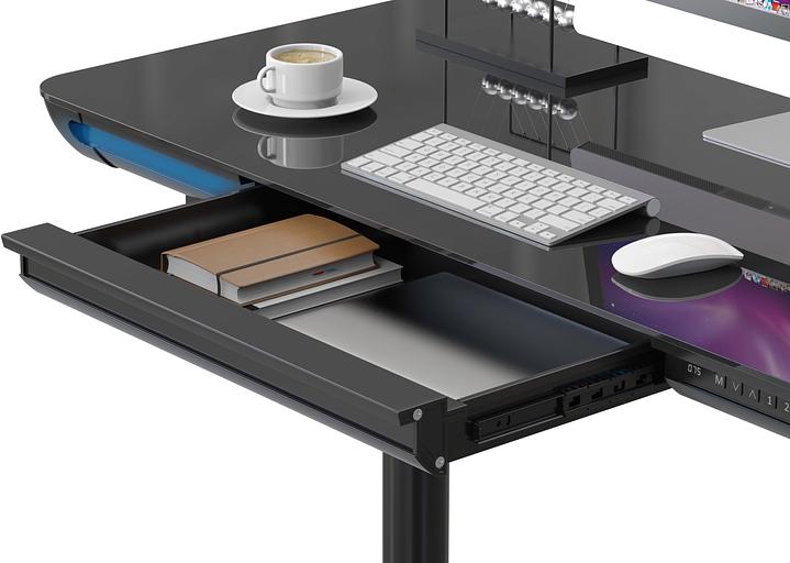 Стол для компьютера Cactus CS-EGD-BK-LED столешница закаленное стекло черный каркас черный фото 5