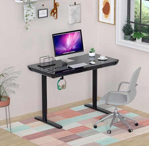 Стол для компьютера Cactus CS-EGD-BK-LED столешница закаленное стекло черный каркас черный фото 9