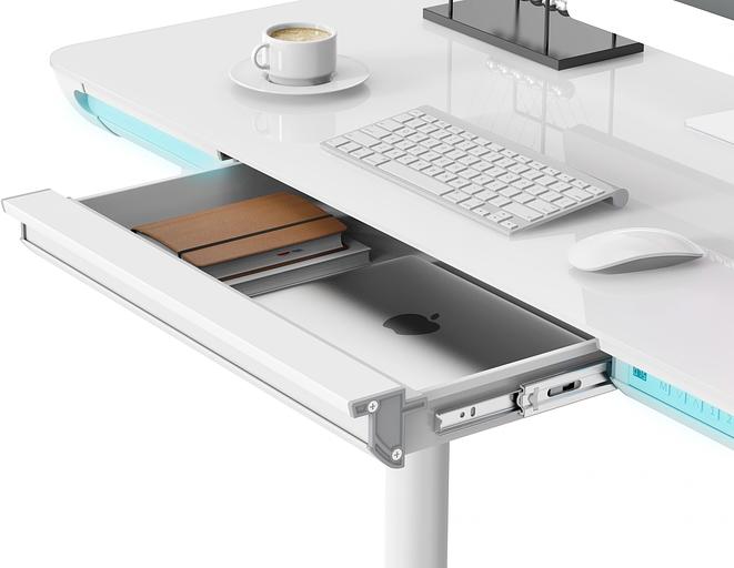 Стол для компьютера Cactus CS-EGD-WT-LED столешница закаленное стекло белый каркас белый фото 6