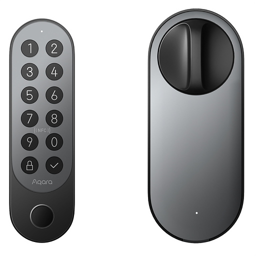 Умный замок Aqara U200 врезной разбл.отпечаток пальца/код-пароль/временный пароль/NFC-метка/приложение/механический ключ черный (EL-D02D_BL) фото 1