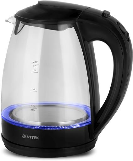 Чайник электрический Vitek VT-1122 1.7л. 2200Вт прозрачный корпус: стекло/пластик фото 3