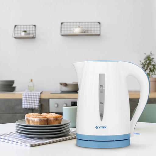 Чайник электрический Vitek VT-7031 1.7л. 2200Вт белый корпус: пластик фото 3