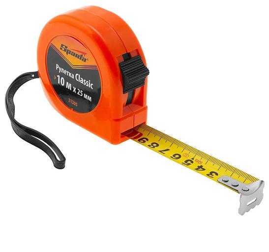 Рулетка Classic, 10 м х 25 мм, пластиковый корпус фото 3