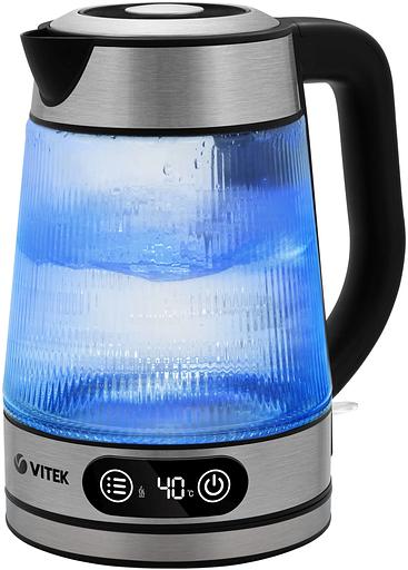 Чайник электрический Vitek VT-8825 1.8л. 2200Вт прозрачный корпус: стекло фото 1