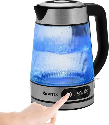 Чайник электрический Vitek VT-8825 1.8л. 2200Вт прозрачный корпус: стекло фото 2