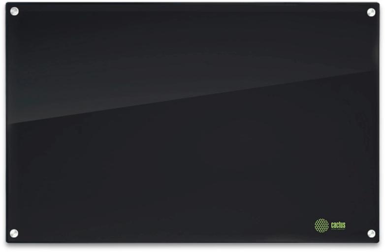 Доска стеклянная Cactus CS-GBD-90X120-BK-TM Сквозное крепление стеклянная черный 90x120см стекло крепления фото 1