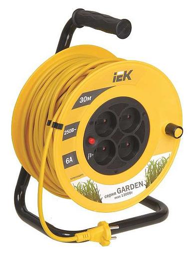 Сетевой удлинитель IEK Garden 30м (4 розетки) желтый/черный (пакет ПЭ) фото 1