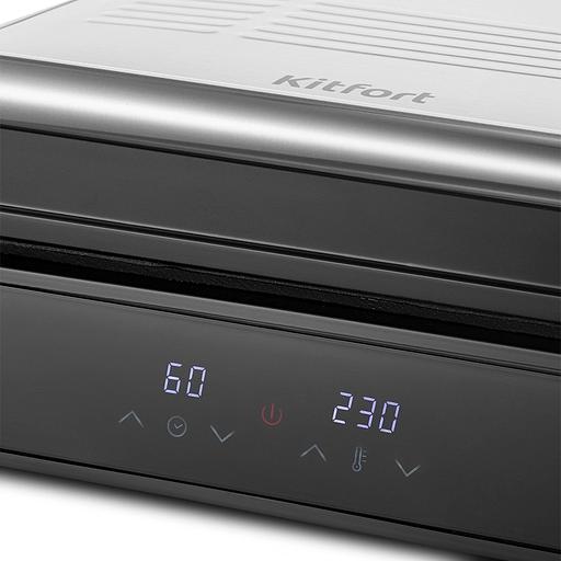 Электрогриль Kitfort КТ-3664 2000Вт серебристый/черный фото 3