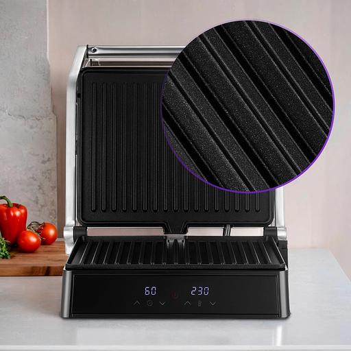 Электрогриль Kitfort КТ-3664 2000Вт серебристый/черный фото 6