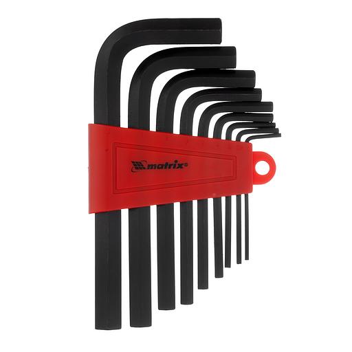 Набор ключей имбусовых HEX, 2,0–12 мм, CrV, 9 шт., короткие, оксидированные фото 1