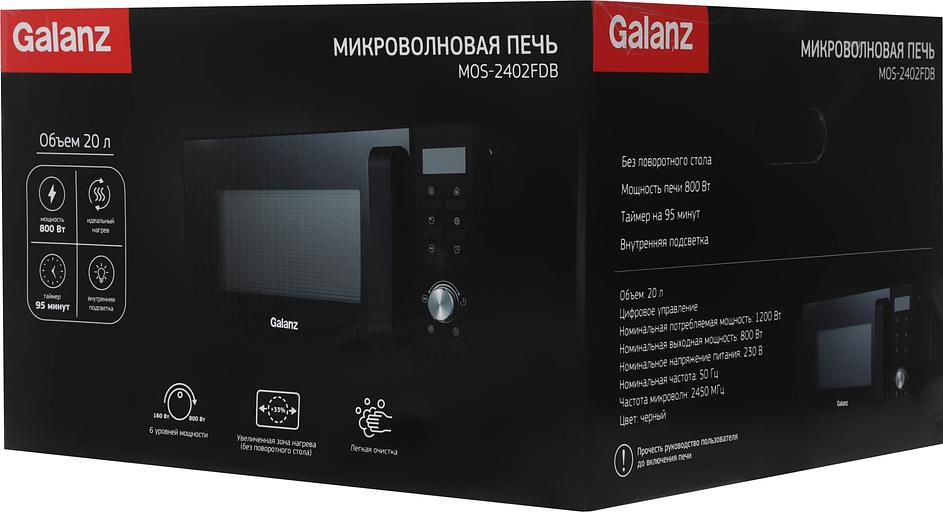 Микроволновая Печь Galanz MOS-2402FDB 20л. 800Вт черный фото 10