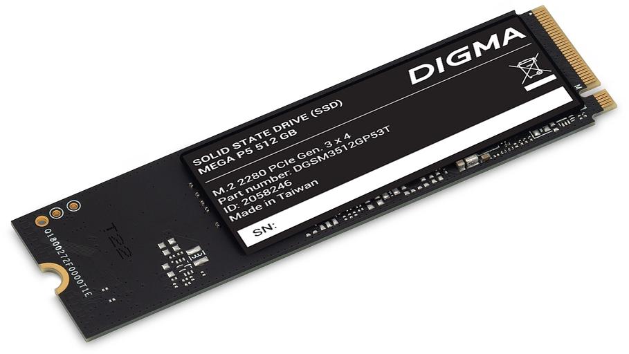 Накопитель SSD Digma PCIe 3.0 x4 512GB DGSM3512GP53T Mega P5 M.2 2280 фото 1