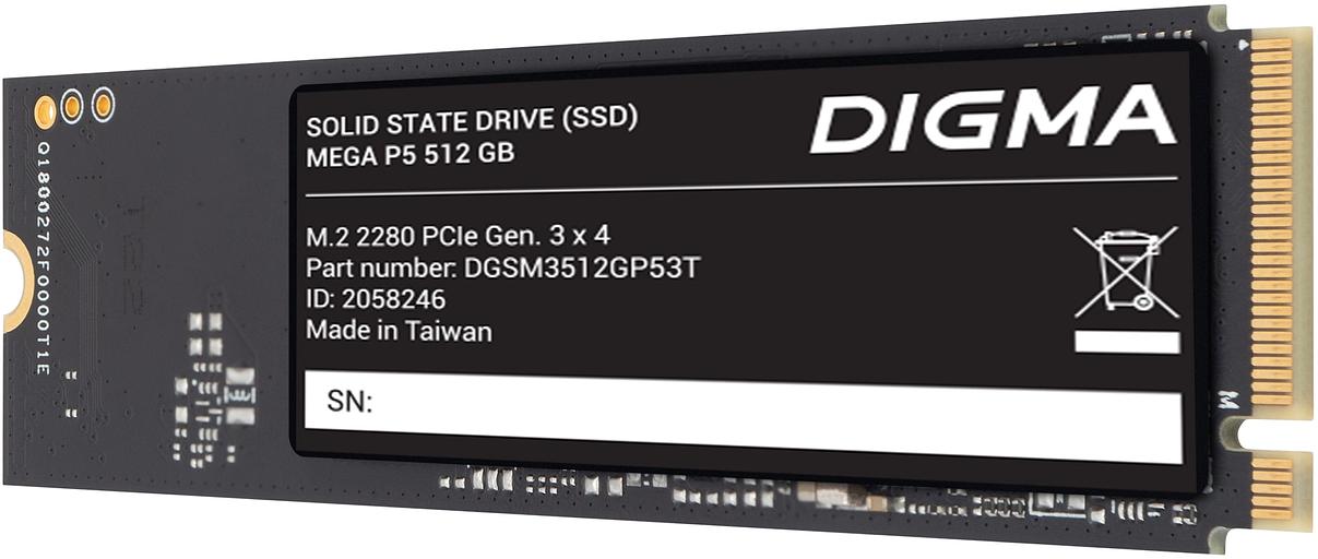Накопитель SSD Digma PCIe 3.0 x4 512GB DGSM3512GP53T Mega P5 M.2 2280 фото 5