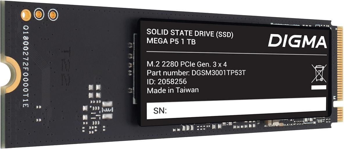 Накопитель SSD Digma PCIe 3.0 x4 1TB DGSM3001TP53T Mega P5 M.2 2280 фото 2