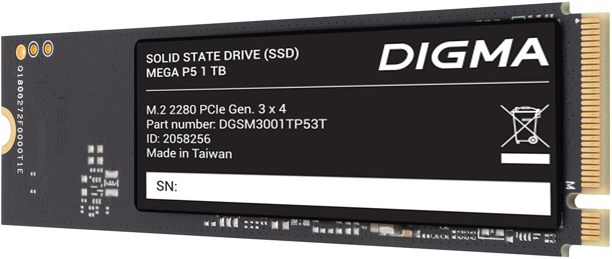 Накопитель SSD Digma PCIe 3.0 x4 1TB DGSM3001TP53T Mega P5 M.2 2280 фото 5