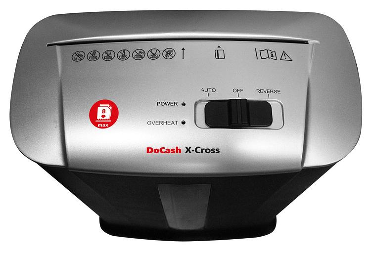 Шредер DoCash X-Cross черный (секр.P-4) перекрестный 8лист. 13лтр. пл.карты фото 4