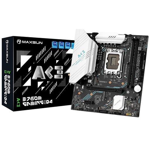 Материнская плата Maxsun MS-B760M GAMING WIFI ACE D4 B760 LGA1700 2xDDR4 1xPCIEx16 1xPCIEx1 2xM.2 6xUSB3.2Gen1 4xUSB2.0 3xSATA3.0 1G DP HDMI M-ATX RTL фото 1