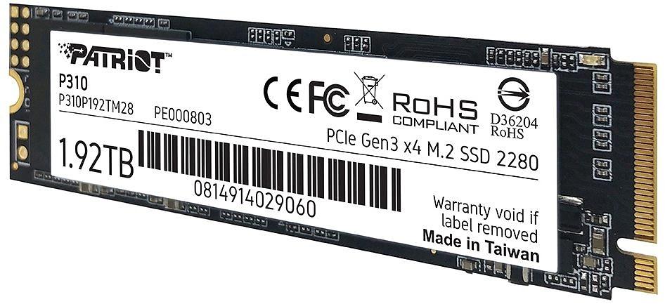 Накопитель SSD Patriot PCIe 3.0 x4 1920GB P310P192TM28 P310 M.2 2280 фото 5