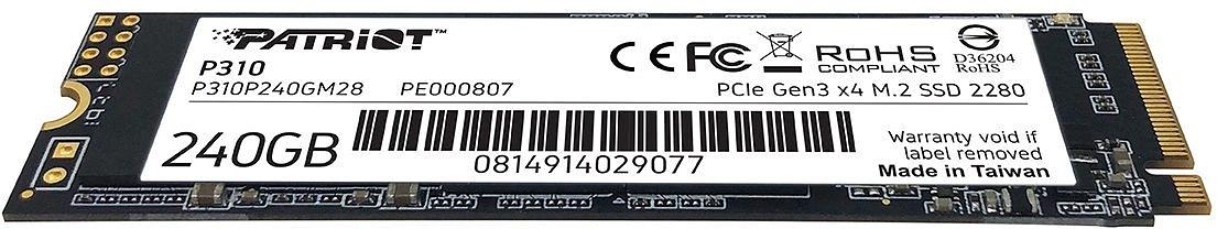 Накопитель SSD Patriot PCIe 3.0 x4 240GB P310P240GM28 P310 M.2 2280 фото 3