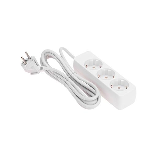 PROconnect (13-4209) Удлинитель 3 гнезда, 3м, 3х0,75мм?, с/з, белый фото 1