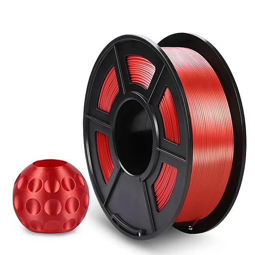 Филамент NVPRINT Silk PLA+ Red для 3D печати диаметр 1.75мм длина 330 метров масса 1 кг фото 1
