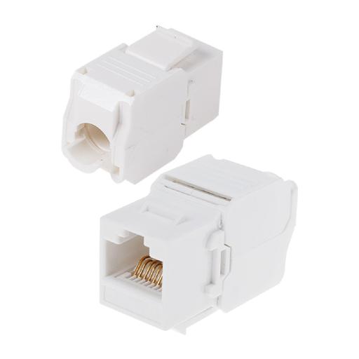 Rexant (05-1052) Модуль Keystone Jack RJ-45(8P8C) UTP, CAT 6, тип 180 градусов, самозажимной, белый фото 1