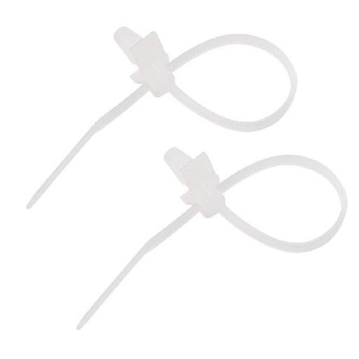 Rexant (07-0107) Стяжка нейлоновая с крепежным пистоном 100x2,5мм, o 2,4мм, белая (100 шт/уп) фото 1