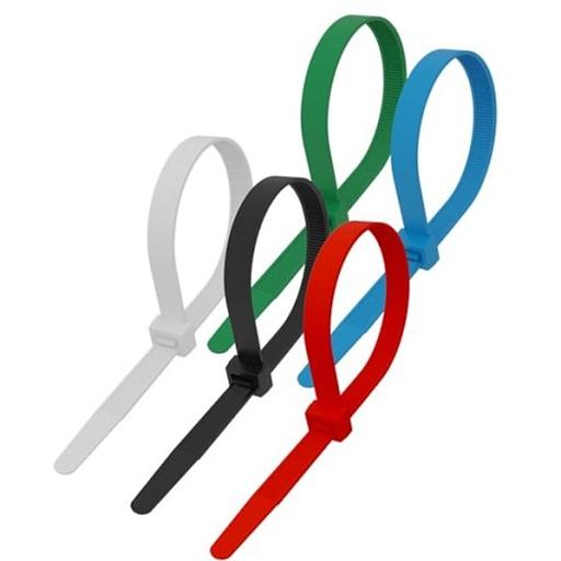 Rexant (07-0208-25) Стяжка кабельная нейлоновая 200x3,6мм, набор 5 цветов (25 шт/уп) фото 1