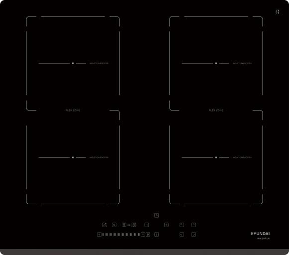 Индукционная варочная поверхность Hyundai HHI 6781 BG черный фото 5