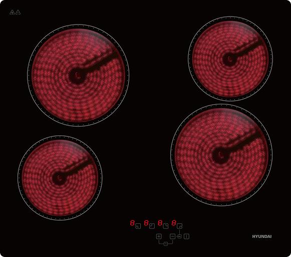 Варочная поверхность Hyundai HHE 6410 BG черный фото 1