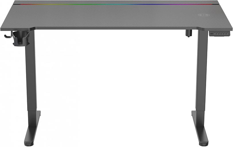 Стол для компьютера Cactus CS-EDXL-GBK столешница МДФ черный карбон каркас черный 140x60см фото 2