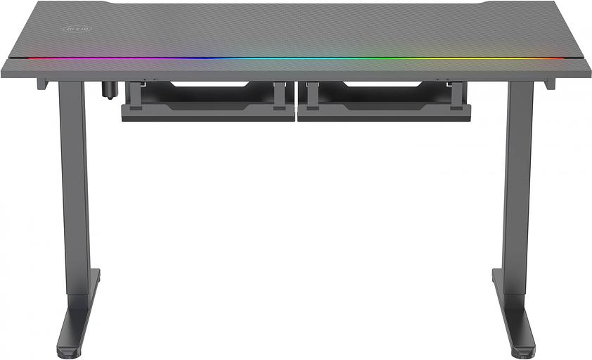 Стол для компьютера Cactus CS-EDXL-GBK столешница МДФ черный карбон каркас черный 140x60см фото 3