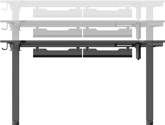 Стол для компьютера Cactus CS-EDXL-GBK столешница МДФ черный карбон каркас черный 140x60см фото 5