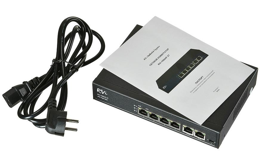 Коммутатор неуправляемый 6 портов RJ45 10 100 Мб/с PoE 65Вт фото 1