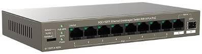 IP-COM F1110P-8-102W Коммутатор неуправляемый PoE, 10 портов, 10x100 Мбит/с, 2x1 Гбит/с, PoE 8х99 Вт, настольный фото 1