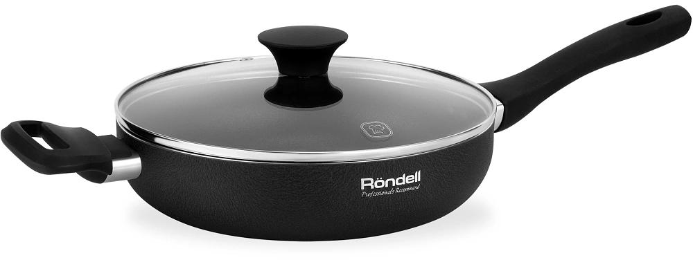 Сотейник Rondell Infinity RDA-574 d=24см (с крышкой) черный фото 1