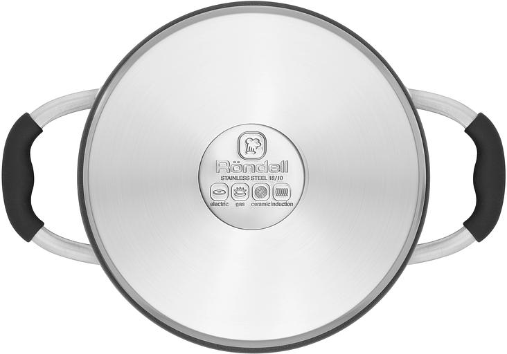 Кастрюля Rondell Stern RDS-010 3.9л. d=20см (с крышкой) серый фото 4
