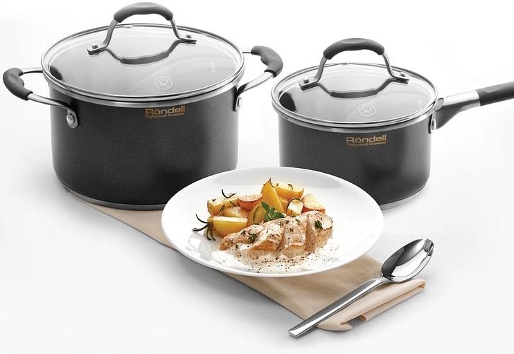 Кастрюля Rondell Stern RDS-010 3.9л. d=20см (с крышкой) серый фото 7