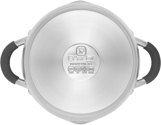 Кастрюля Rondell Flamme RDS-025 5.7л. d=24см (с крышкой) серебристый фото 3