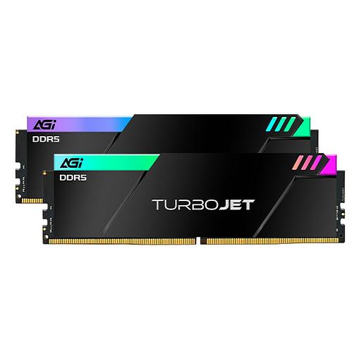 Модуль памяти AGI 32GB DDR5 7600MHz OC UDIMM CL34, kit 16gb*2, HEATSINK- Turbojet+RGB lightbar фото 1