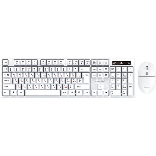 Комплект кл-ра+мышь беспров. Gembird KBS-6000, белый, 2.4ГГц, 1600 DPI, мини-приемник-USB фото 1