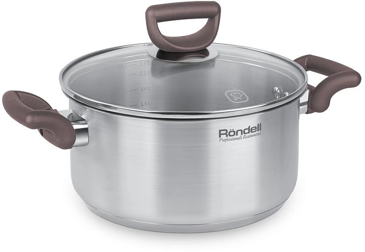 Кастрюля Rondell Fest RDS-1322 2.8л. d=20см (с крышкой) стальной фото 1