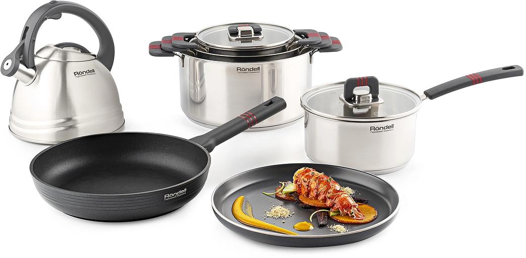 Ковш Rondell Stripes RDS-1635 2л. d=18см (с крышкой) стальной фото 6