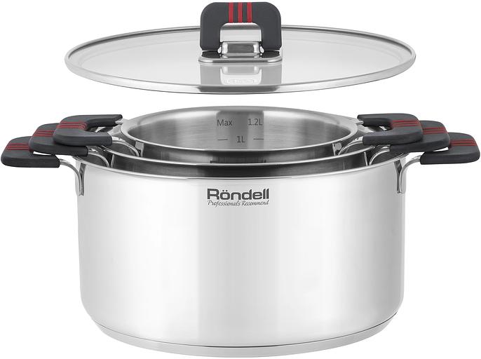 Кастрюля Rondell Stripes RDS-1636 1.2л. d=16см (с крышкой) стальной фото 3