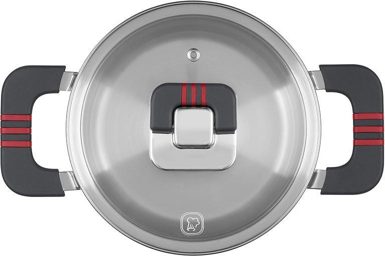 Кастрюля Rondell Stripes RDS-1636 1.2л. d=16см (с крышкой) стальной фото 4