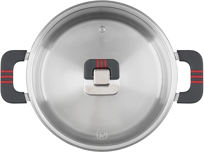 Кастрюля Rondell Stripes RDS-1638 5.2л. d=24см (с крышкой) стальной фото 4