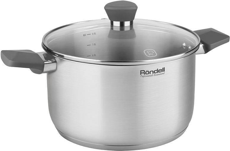 Кастрюля Rondell Strike RDS-1663 8л. d=26см (с крышкой) стальной фото 1