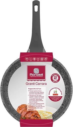Сковорода Rondell Granit Carrara RDA-1844 круглая 24см покрытие: Quantum2 ручка несъемная (без крышки) серый фото 5